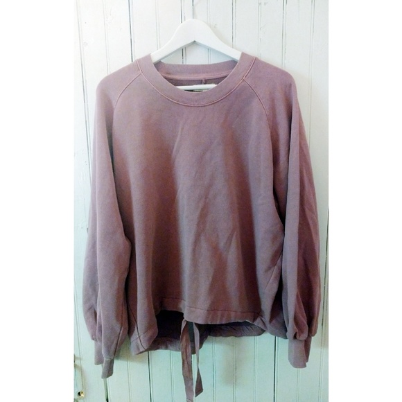 Madewell size M Mauve Bubble sleeve sweatshirt New - Picture 6 of 7